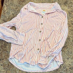 C&C California Red and White Striped Shirt